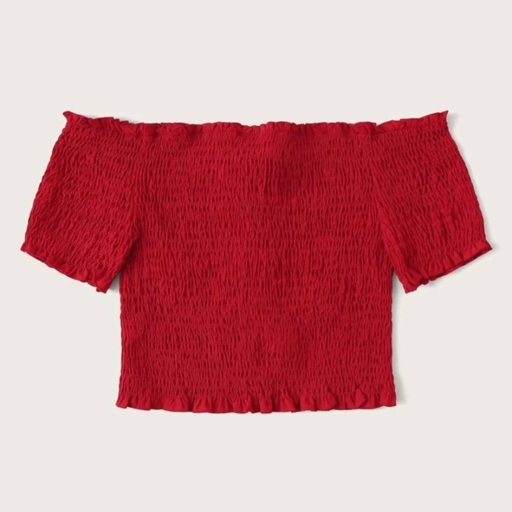 Red Over-theShoulders Top 🥰